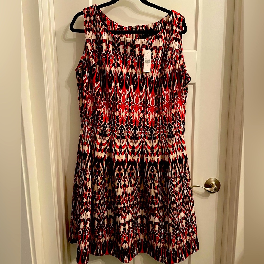 Lane Bryant dress, Size 16, NWT, Red Blue & white pattern